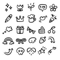 Set of cute handrawn icons vector