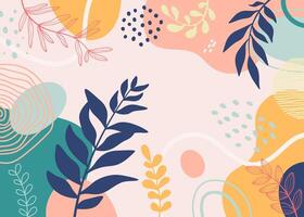 Leaves design templates in simple modern style with copy space for text vector