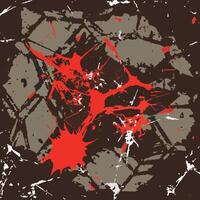 A grunge background with red paint and splatters vector