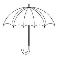 Umbrella or rain shield outline coloring book page line art drawing vector