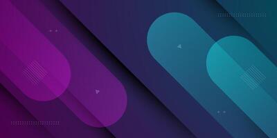 Abstract dark purple and green 3D background gradient with dynamic shadow overlap pattern background. vector