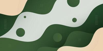Modern bright green geometric business banner design. Creative banner design with wave shapes and lines on white background for template. Simple horizontal banner. vector
