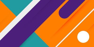 Abstract geometric green, purple, and orange color line overlap background for graphic design. vector