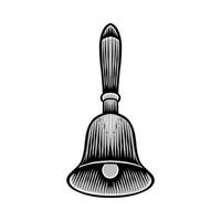 bell illustration in engraving style vector