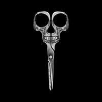 illustration of scissors resembling a skull vector