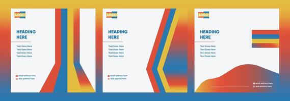 SImple and modern stripe base social media posts designs vector