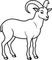 Ibex outline illustration art, smooth line art like silhouette on white background. The Ibex, Victors, Image, Sign. vector