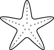 Starfish art and line art illustration design. Starfish outline doodle drawing, isolated on white background. vector