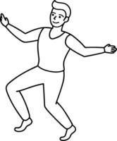 A man dancing hip hop continuous line drawing art. Energetic hip-hop dance practicing line art illustration. Dancing outline design. vector