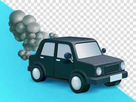 Car with pollution fumes. 3d, suitable for pollution and design elements vector