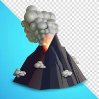 Smoking volcano. 3d, suitable for pollution, disasters and design elements vector