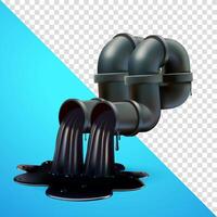 Oil drain pipe. 3d, suitable for pollution and design elements vector