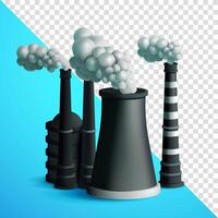 Factory chimney. 3d, suitable for pollution and design elements vector