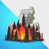 Forest fires. 3d, suitable for pollution, disasters and design elements vector