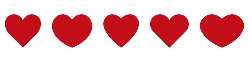 Red heart with shadow vector