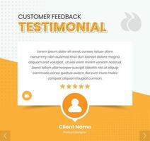 Creative professional yellow color customer feedback, client review and quote presentation social media post template vector