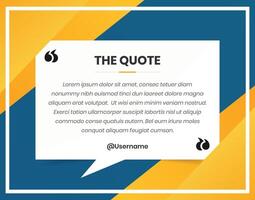Simple abstract quote presentation social media post template design vector