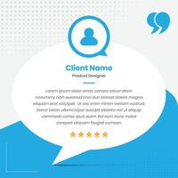Professional client testimonial and review or quote presentation social media post template design with star rating vector