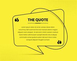 Quote presentation simple solid yellow color social media post template with black line text bubble shape vector