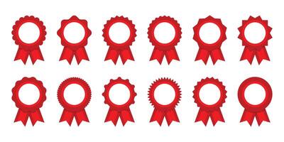 Ribbon and banner. Medal set with ribbon. Set of premium quality and guarantee labels. vector