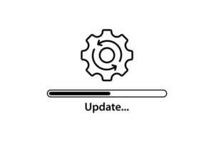 Loading process. Update system icon. Update Status Symbol. Concept of upgrade application progress icon for graphic and web design. vector