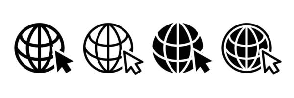 Go to web icon. Globe symbol. Internet symbol. Click to go. vector