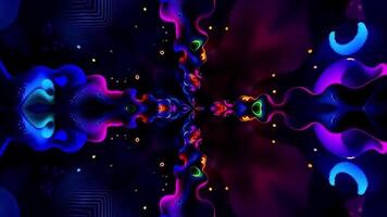 3D kaleidoscope abstract background of trippy art psychedelic trance to open third eye with visuals energy chakra futuristic audiovisual vj seamless loop video