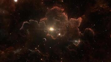 Astronaut auf ein Raum Felsen im Vorderseite von ein Raum Nebel, mit ein Wurmloch Biegen das Gesetze von das Universum, auf ein Außerirdischer Planet, im ein erweitert Wirklichkeit virtuell Reich, erkunden das Konzepte von Kreativität video