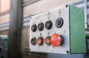 Emergency button in technical production photo
