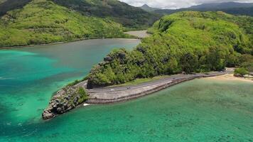 Mauritius island, view of the Cape with the monument to captain Matthew Flinders and the Indian ocean video