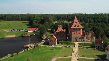 View from the top of the Sula Interactive History Park Museum in Belarus. Medieval historical complex video