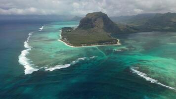 Top view of the Le MORNE peninsula on the island of Mauritius video