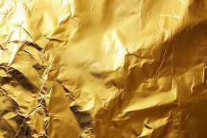Gold foil texture Wrinkled gold foil texture background with a shiny metallic finish photo