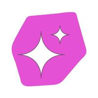 Star sparkle icon. White clean stars with black contour. design elements for social media, website, app, banner. vector