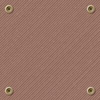 Denim jean warming brown color textile pattern on square background with brass pins graphic illustration. vector