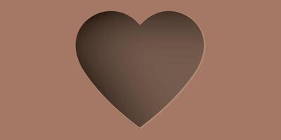 Abstract 3 dimension heart frame paper cut style on mocha mousse background with blank space. Valentine's day greeting card template. vector