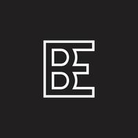 letters be outlines simple linked geometric logo vector