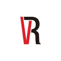 letters vr simple colorful linked logo vector