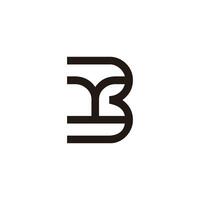abstract letters yb simple geometric lines logo vector
