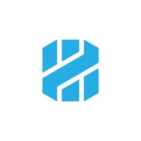 letter z number two stripes geometric logo vector
