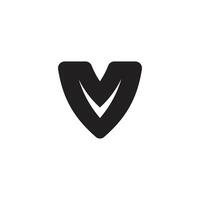 letter m shield simple geometric logo vector