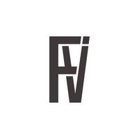 letters fvi linked overlap simple font logo vector