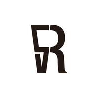 letters sr simple geometric linked logo vector