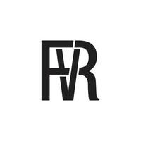 letters fvr linked overlap simple font logo vector