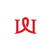 letter w loop pin location simple overlap logo vector