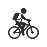 Stick Figure Cyclist on Streamlined Bicycle Graphic Art vector