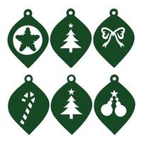 Simple Silhouette Christmas Decorations vector