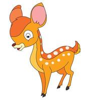 Cartoon deer on white background vector