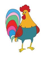 Colurful hen isolated on a white background vector