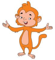 Cute Monkey Cartoon Character vector